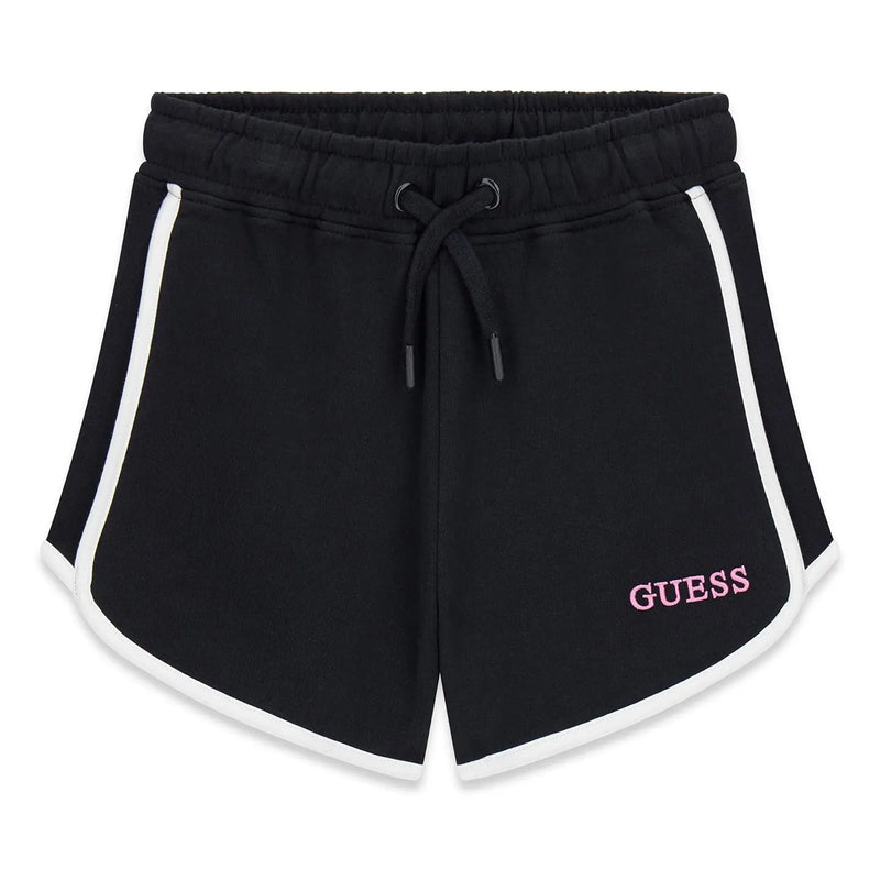 Guess girl's jet black track shorts - j6rd00.