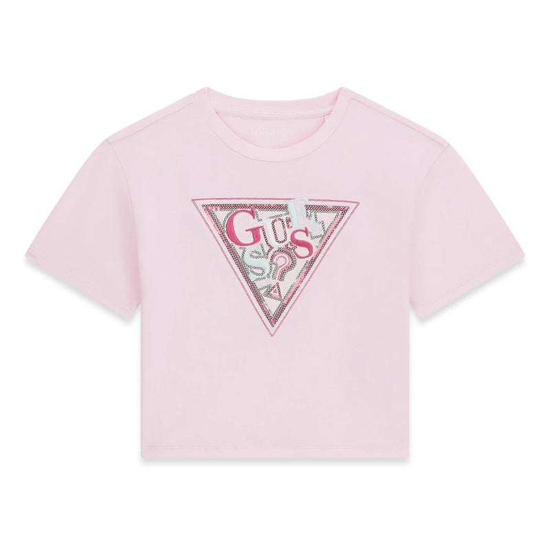 Guess Sequin Logo T-Shirt - Pink