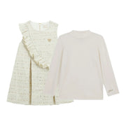 Back of the Guess beige tweed dress.