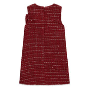 Rear view of the Guess burgundy tweed dress.