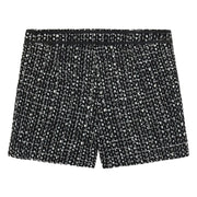 Back of the Guess girl's tweed shorts.