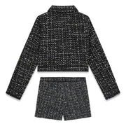 Back of the Guess tweed shorts set.