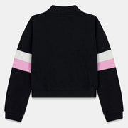 Rear view of the Guess zip up sweatshirt.