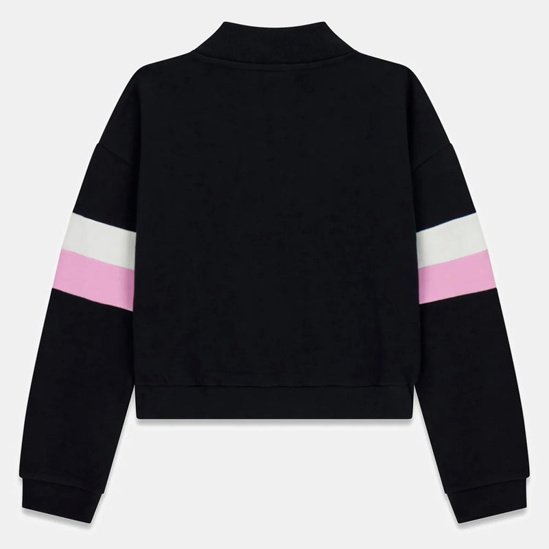 Rear view of the Guess zip up sweatshirt.