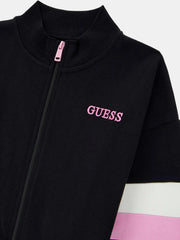 Closer look at the Guess zip up sweatshirt.