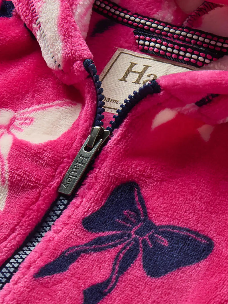 Closer look at the Hatley big bows fleece hoodie.