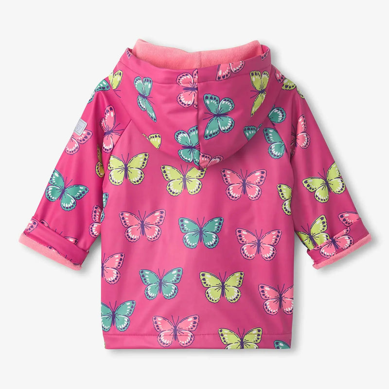 Back of the Hatley butterflies raincoat.