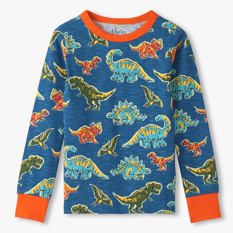 Boy's dino print pyjama top.