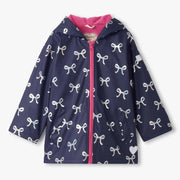 Hatley navy foil bows raincoat - f25fbk818.