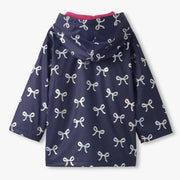 Back of the Hatley foil bows raincoat.