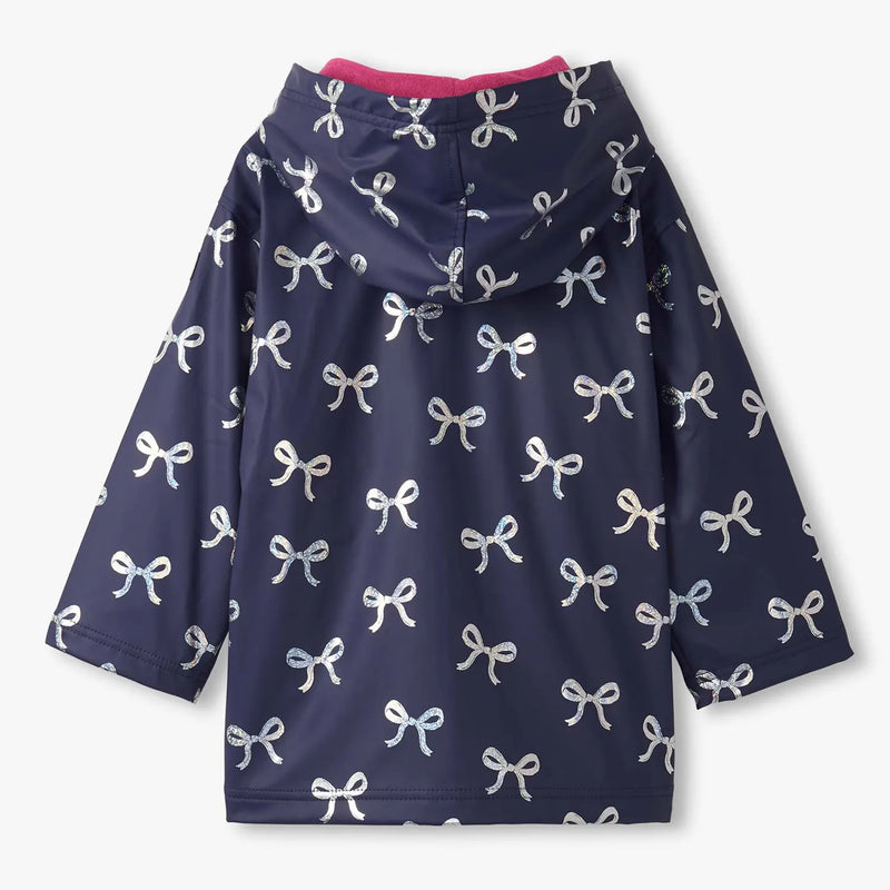 Back of the Hatley foil bows raincoat.