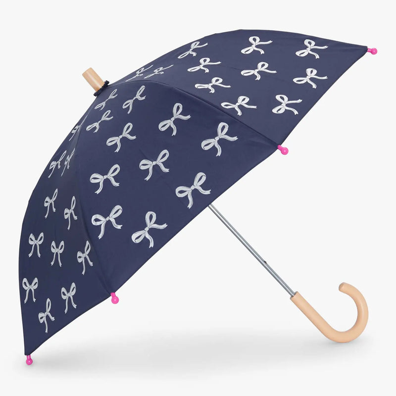 Hatley girl's navy foil bows umbrella - f25fbk021.