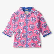 Hatley girl's heart burst colour changing raincoat - s26hbk818.