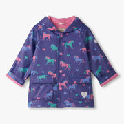 Hatley girl's hearts & horses raincoat - f25hht1317.
