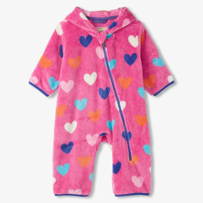 Hatley pink hearts fleece bundler - f24hri214.