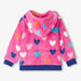 Back view of the Hatley pink hearts zip up hoodie.