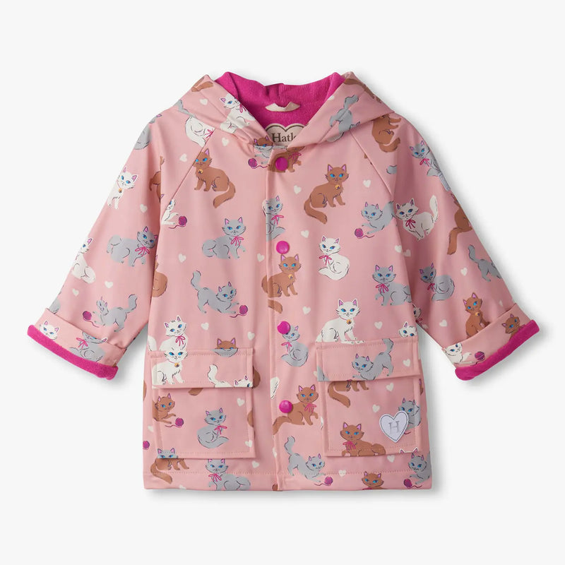 Hatley girl's little kitties raincoat - f25lkt1317.