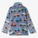 Back view of the Hatley monster trucks sweatshirt.