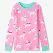 Girl's bright pink poodle print pyjama top. 