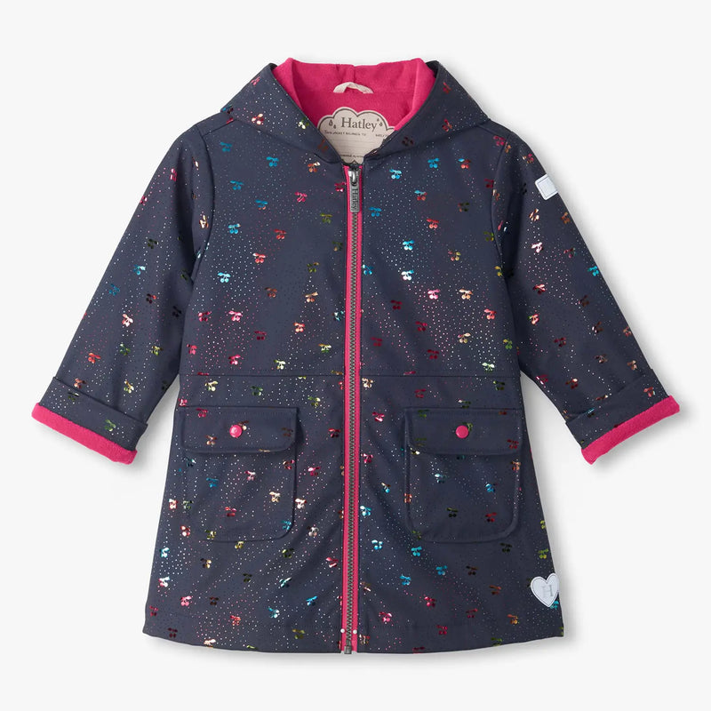 Hatley girl's rainbow cherry raincoat - f26fck1770.