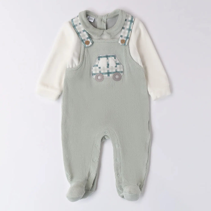 iDo green appliqué babygrow - 4a172.