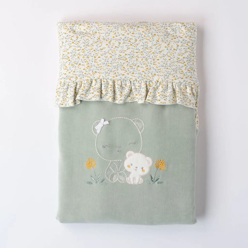 iDo green floral print blanket - 4a055.