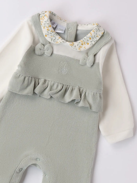 Closer view of the iDo frilled babygrow.