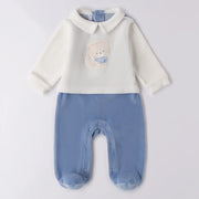 iDo light blue kitten babygrow - 4f021.