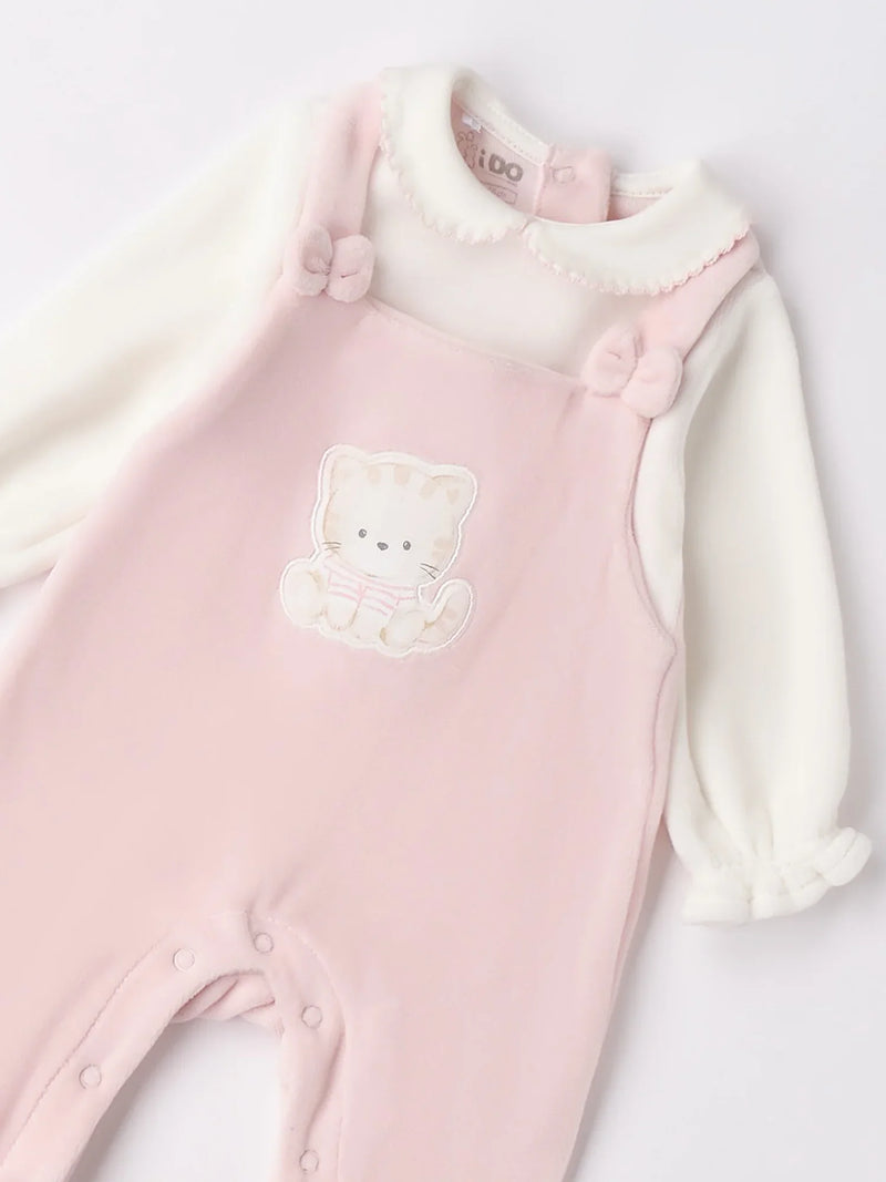Closer view of the iDo kitten babygrow.
