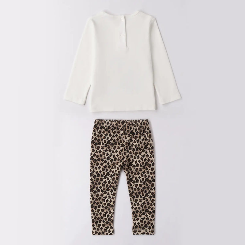 Back of the iDo leopard print leggings set.