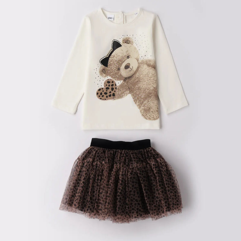 iDo girl's leopard print skirt set - 4f730.