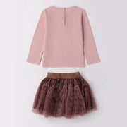 Back of the iDo pink teddy bear skirt set.