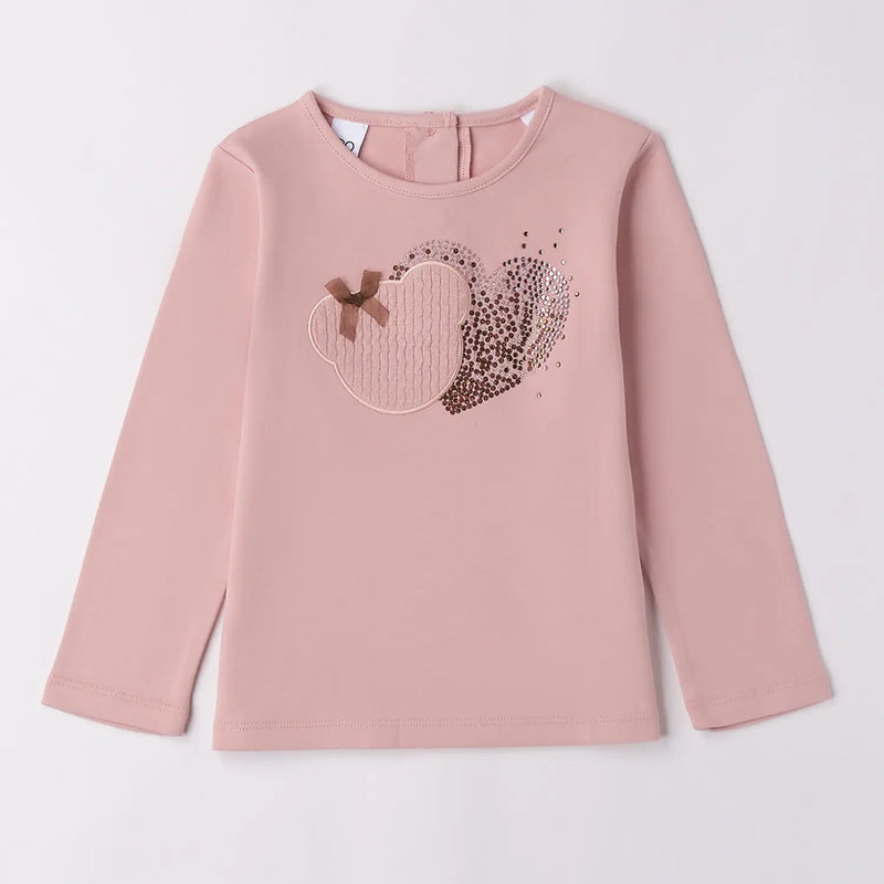 Girl's blush pink long sleeve t-shirt.