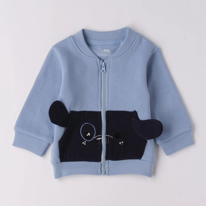 iDo baby boy's blue zip up sweatshirt.