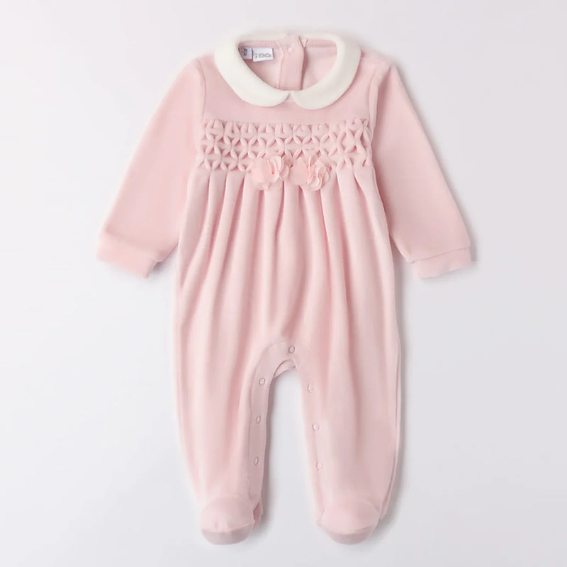 iDo pink velvet babygrow - 4a238.