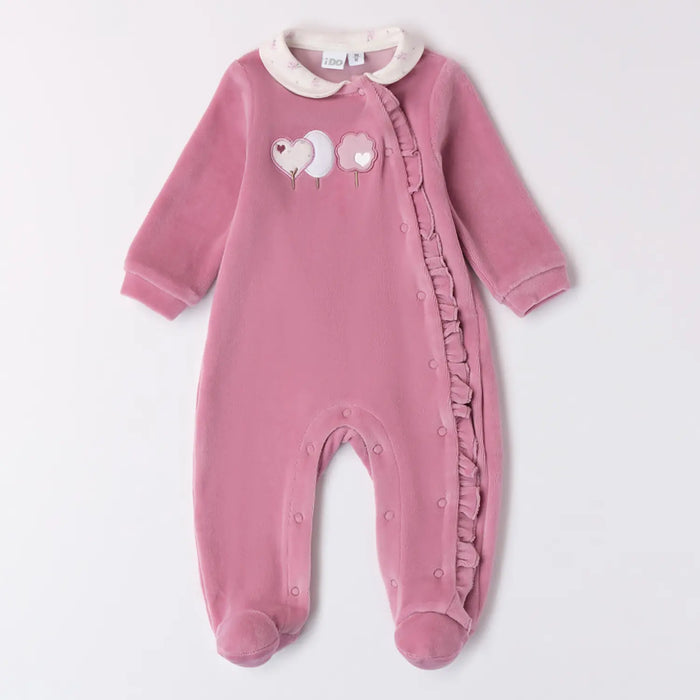 iDo Velvet Babygrow - Pink