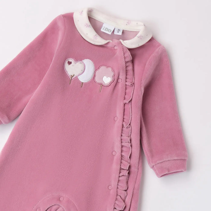 iDo Velvet Babygrow - Pink