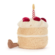 Side view of the Jellycat amuseables birthday cake.