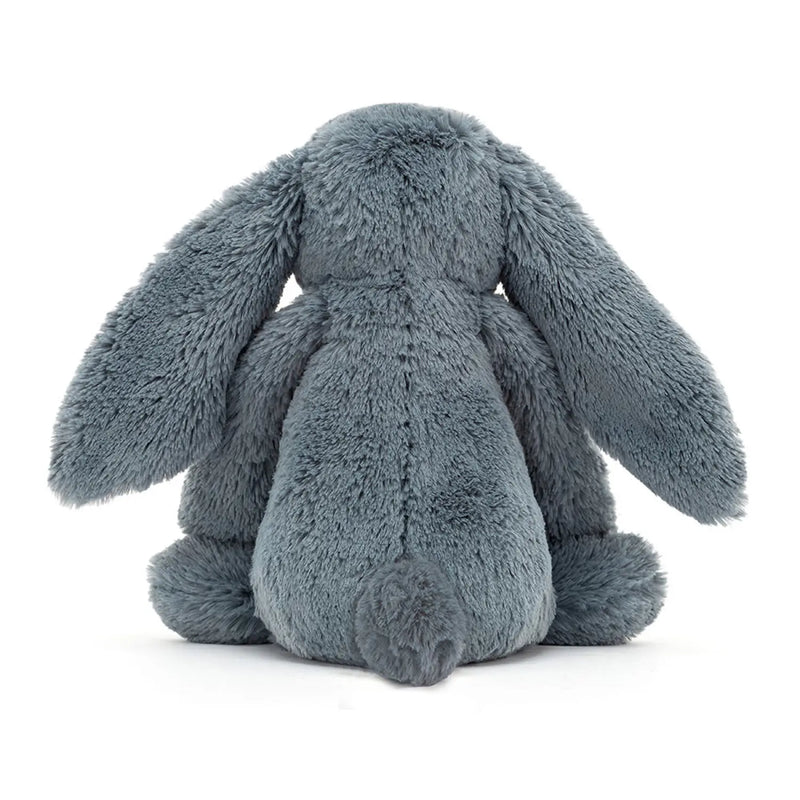 Back of the Jellycat blue bashful bunny.