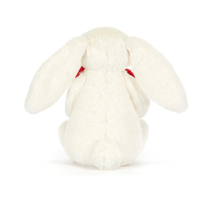 Back view of the Jellycat bashful love heart bunny.