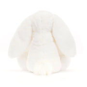 Back of the Jellycat white bashful luxe bunny luna.