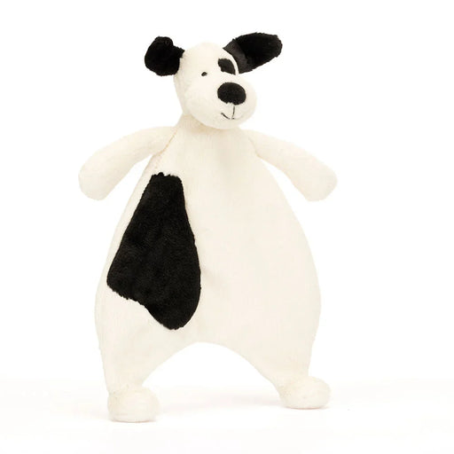 Jellycat black & cream bashful puppy soother - cmf4bcp.