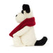 Side view of the Jellycat bashful winter puppy.