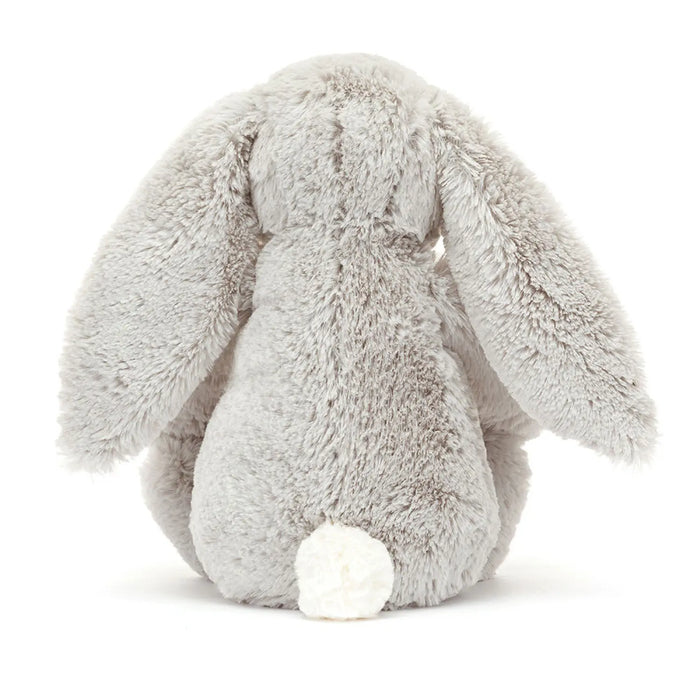 Back of the Jellycat grey blossom bunny.