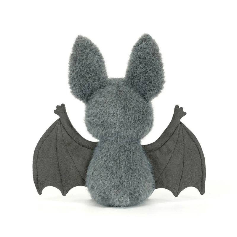 Back of the Jellycat grey broox bat.