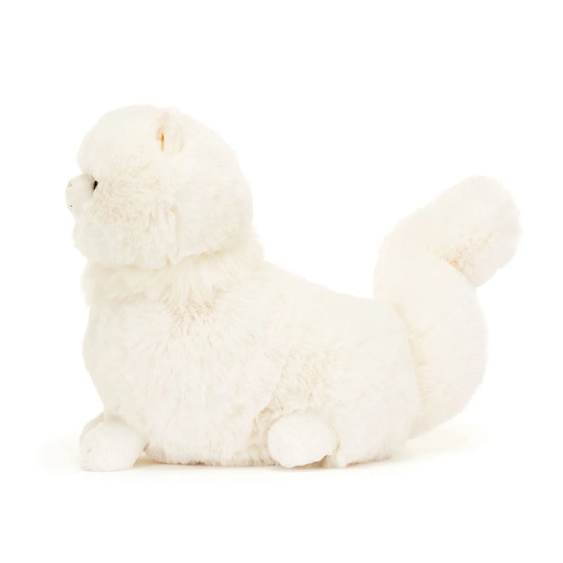 Side view of the Jellycat carissa persian cat.