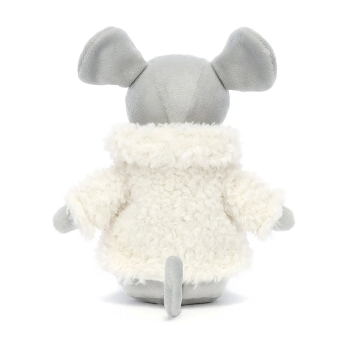 Back of the Jellycat comfy coat mouse.