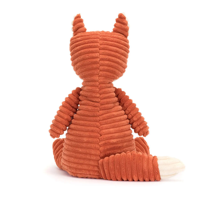 Back of the Jellycat orange cordy roy fox.