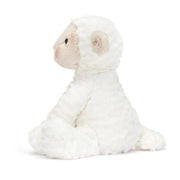 Side view of the Jellycat fuddlewuddle lamb.