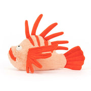 Side view of the Jellycat lois lionfish.